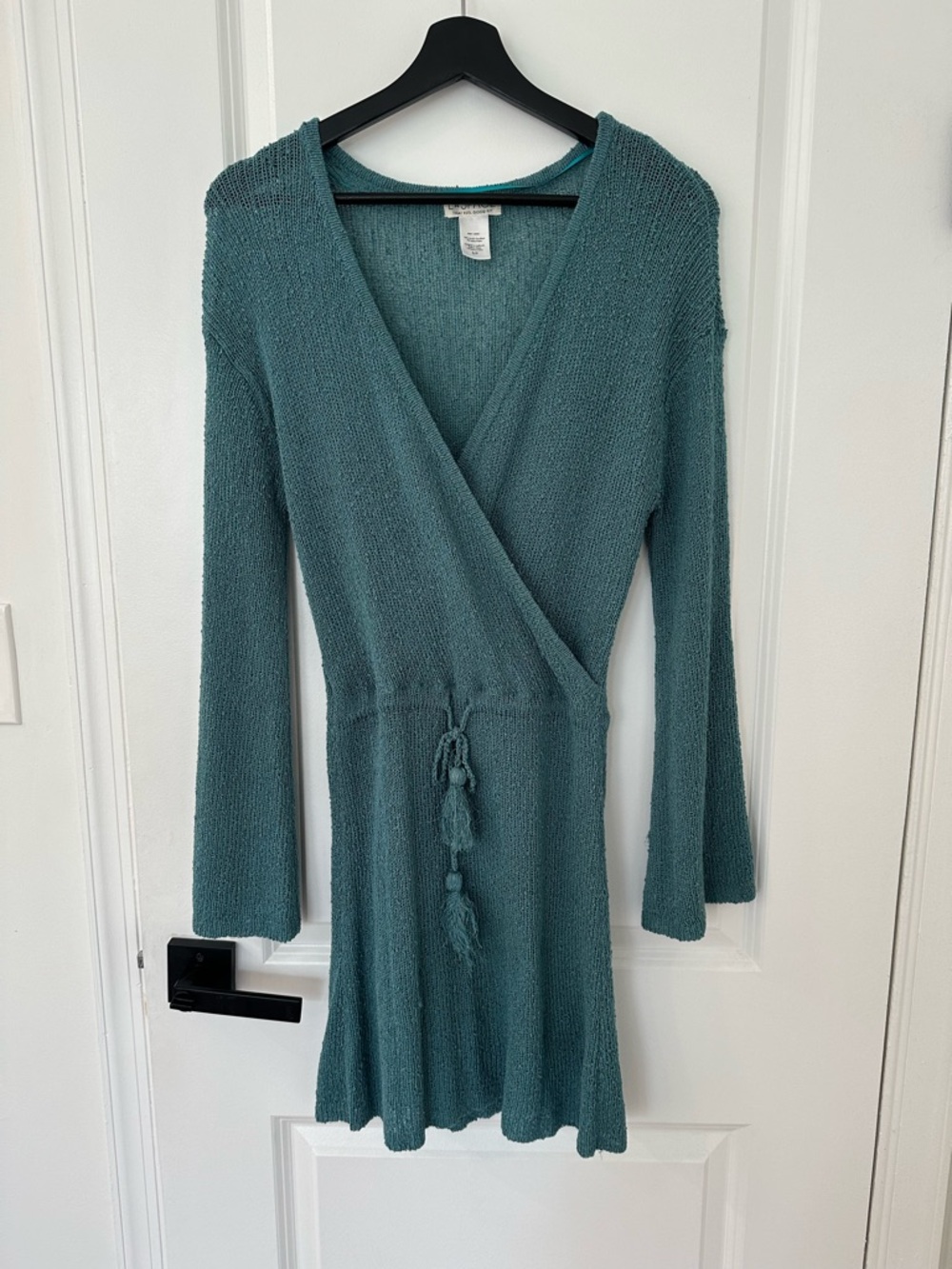 LSPACE Teal Knit Wrap-Style Swim Cover-up